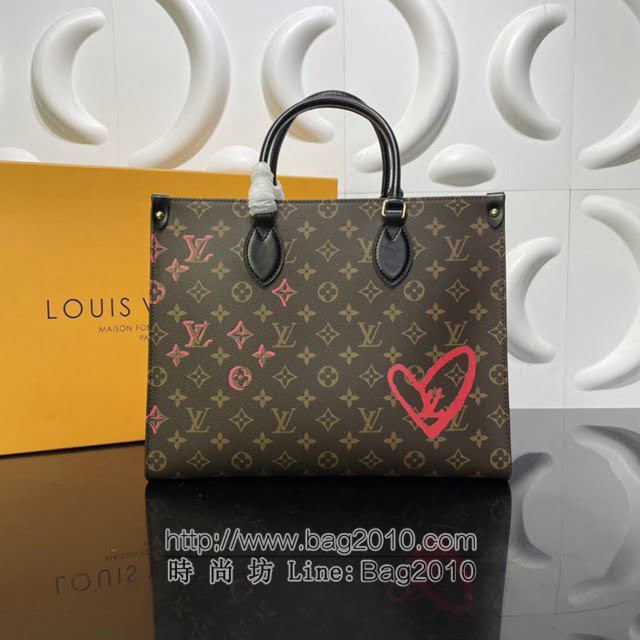 Louis Vuitton新款女包 M45039 丝印Monogram帆布 路易威登联名系列Onthego手袋 LV手提购物袋  ydh4180